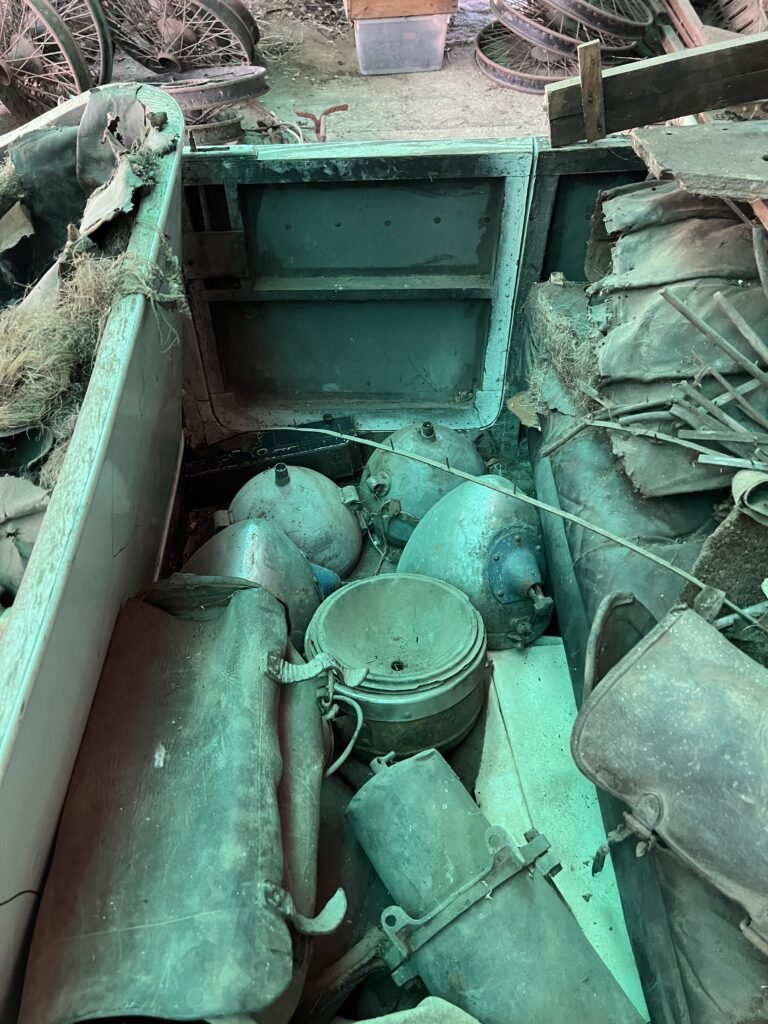 In rear seat section headlight shells on floor