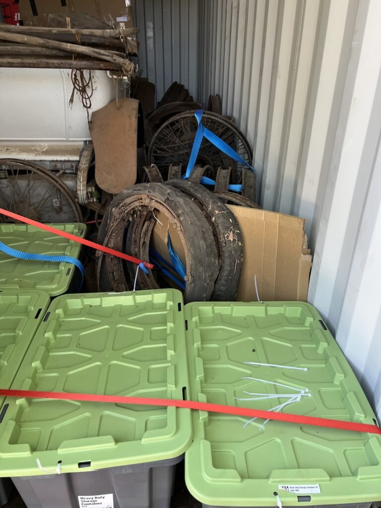 Container view from rear during tie-down